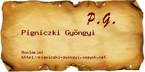 Pigniczki Gyöngyi névjegykártya